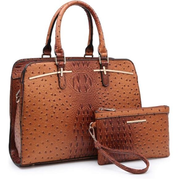 Women’s 2-Piece Handbag Set: Tote & Hobo Bag with 3 Compartments - Picture 1 of 6